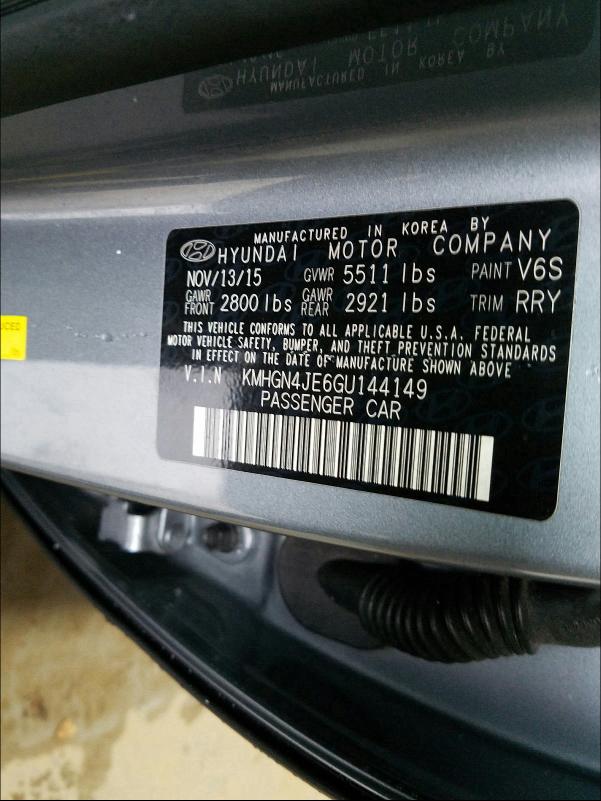 2016 HYUNDAI GENESIS 3. KMHGN4JE6GU144149