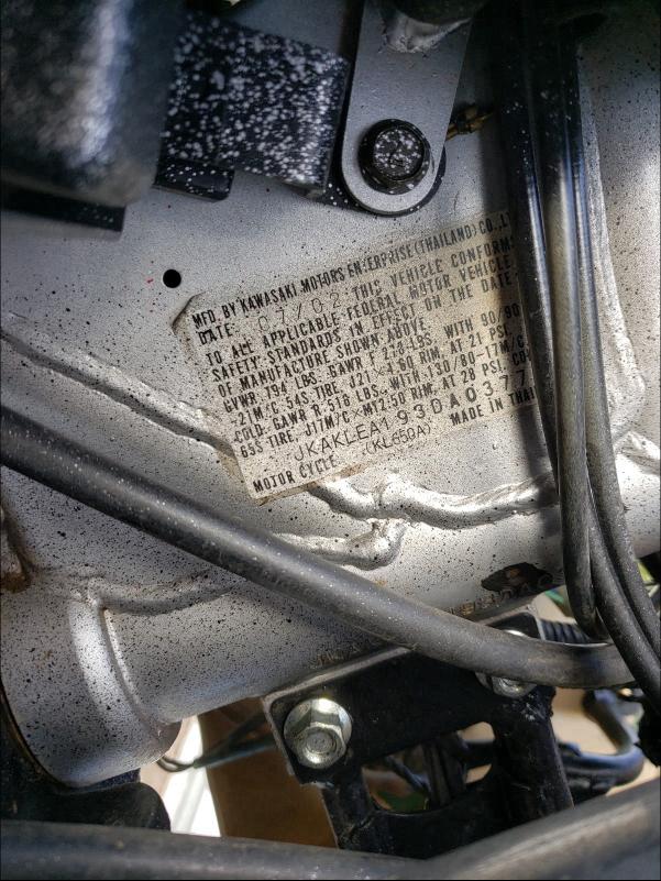 2003 KAWASAKI KL650 A - JKAKLEA193DA03770
