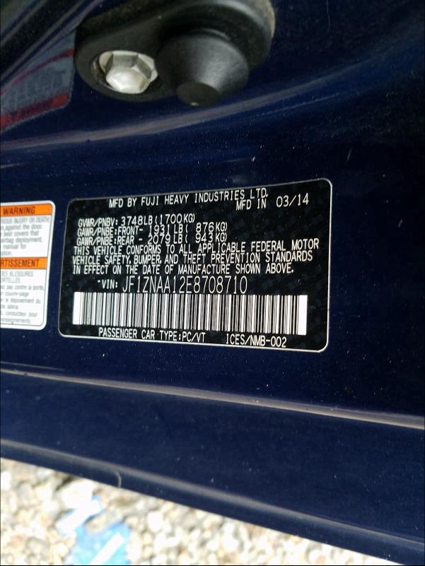 2014 TOYOTA SCION FR-S JF1ZNAA12E8708710