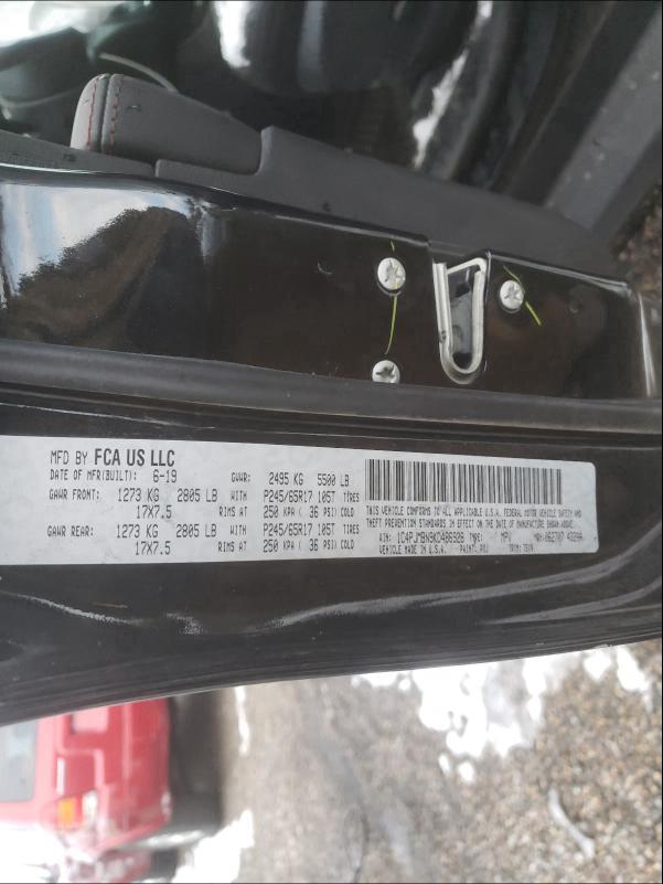 2019 JEEP CHEROKEE T 1C4PJMBN9KD486928