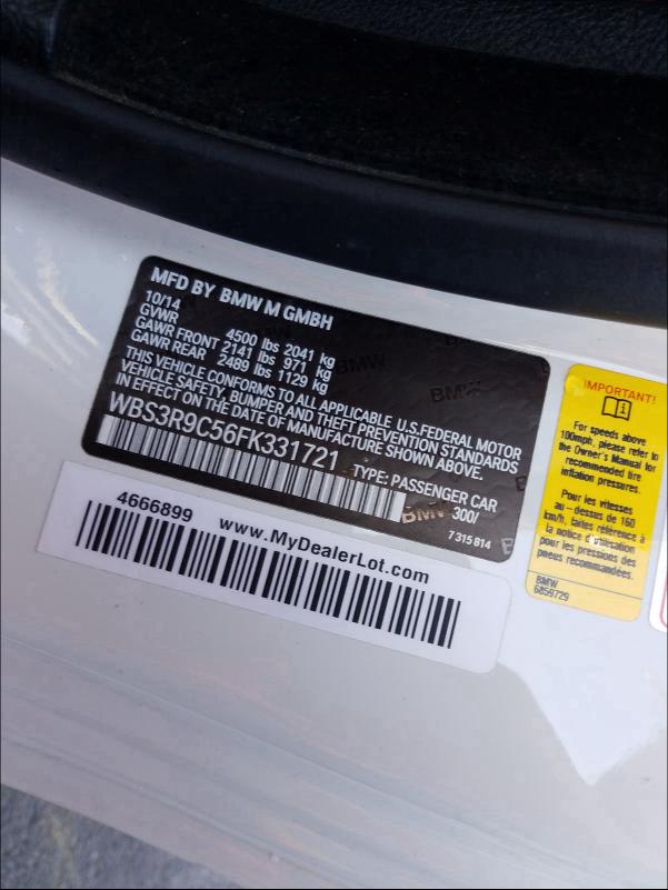 2015 BMW M4 WBS3R9C56FK331721