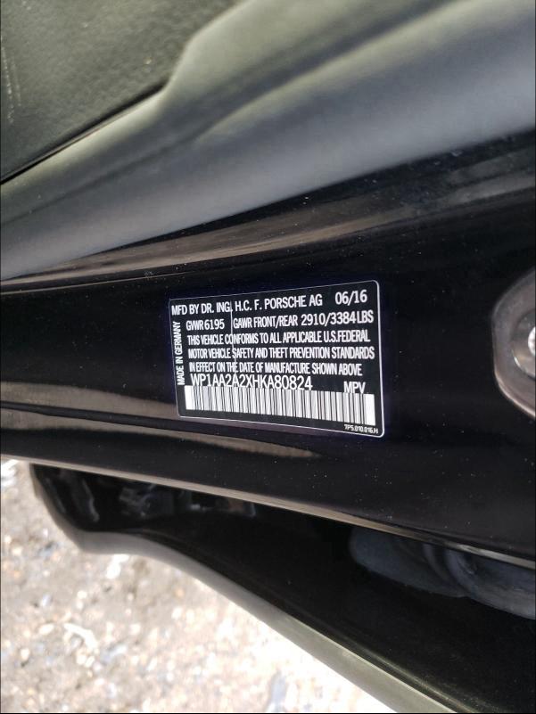 2017 PORSCHE CAYENNE WP1AA2A2XHKA80824