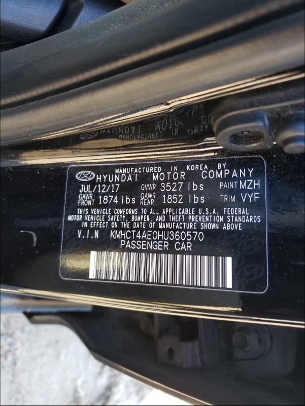 2017 HYUNDAI ACCENT SE KMHCT4AE0HU360570