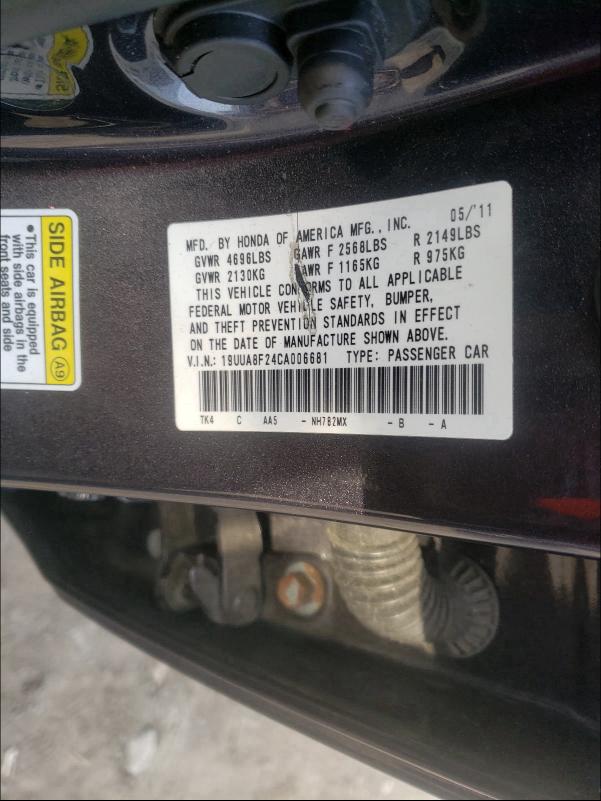 2012 ACURA TL 19UUA8F24CA006681
