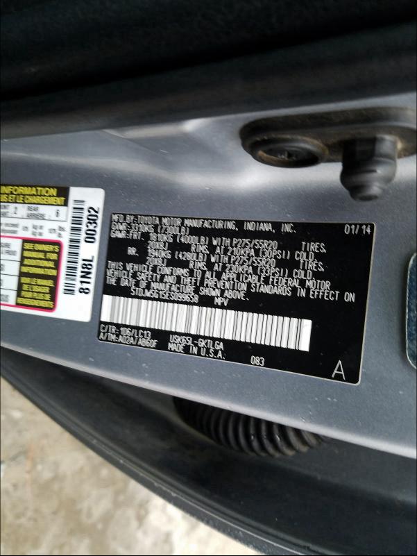 2014 TOYOTA SEQUOIA LI 5TDJW5G15ES099658
