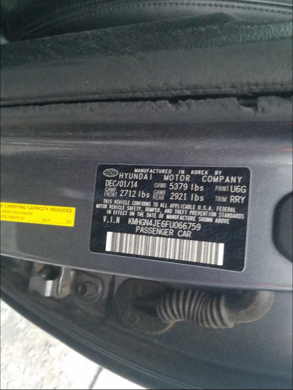 2015 HYUNDAI GENESIS 3. KMHGN4JE6FU066759