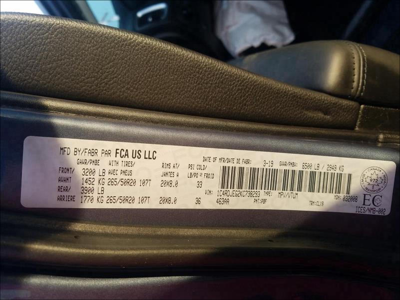 2019 DODGE DURANGO CI 1C4RDJEG2KC738293