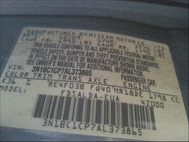 2010 NISSAN VERSA S 3N1BC1CP7AL373865