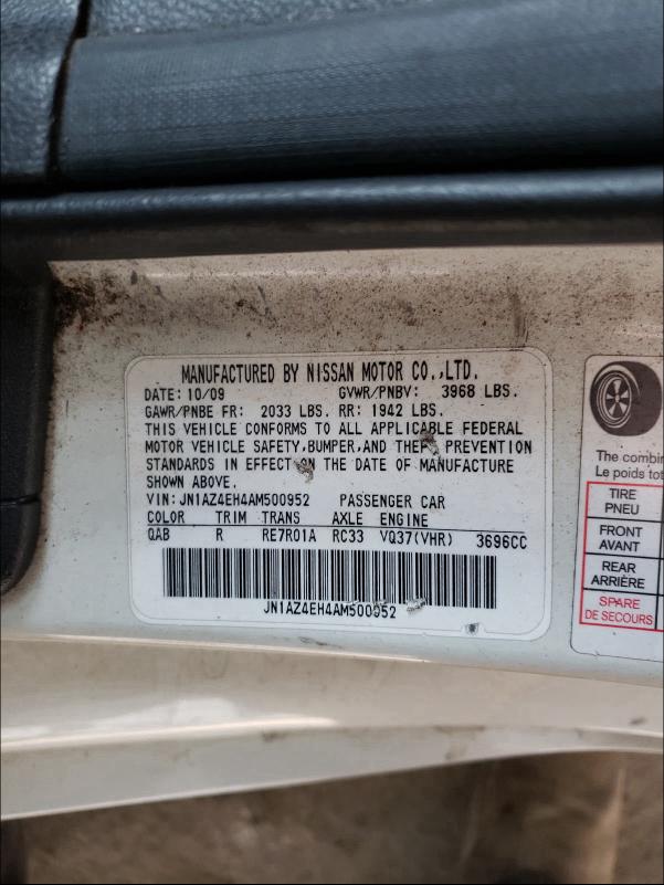 2010 NISSAN 370Z JN1AZ4EH4AM500952