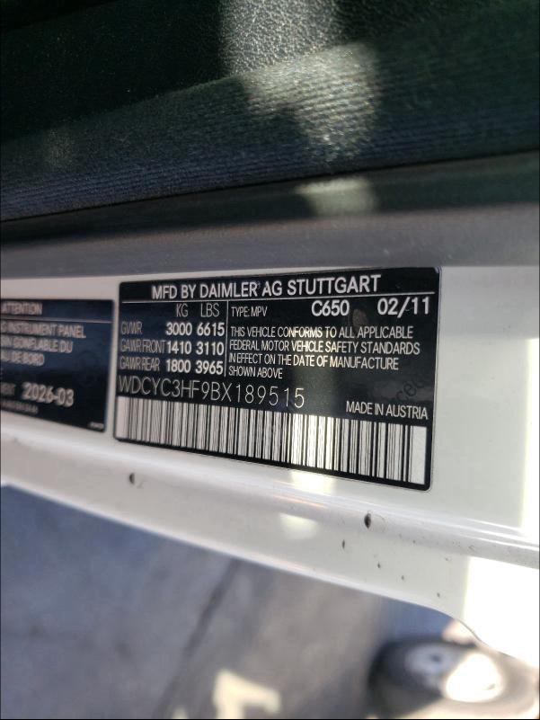 2011 MERCEDES-BENZ G 550 WDCYC3HF9BX189515