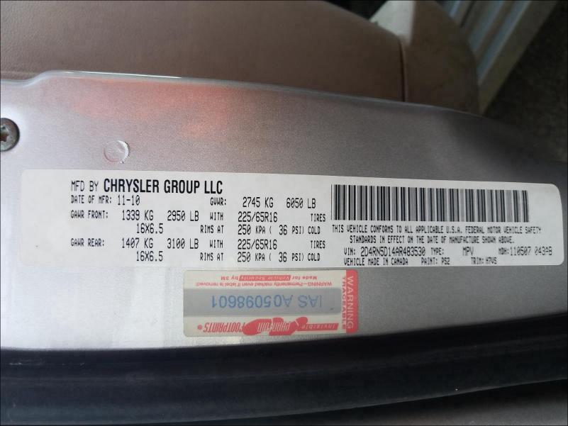 2010 DODGE GRAND CARA 2D4RN5D14AR483530