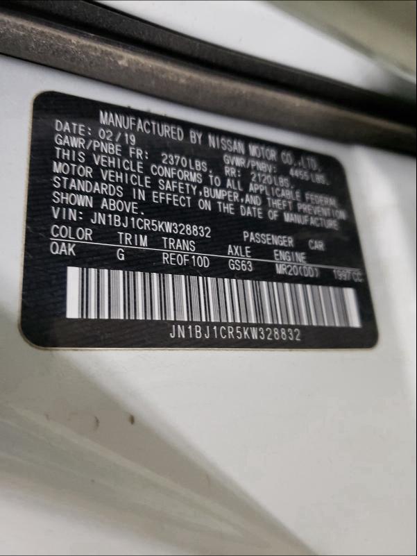 2019 NISSAN ROGUE SPOR JN1BJ1CR5KW328832