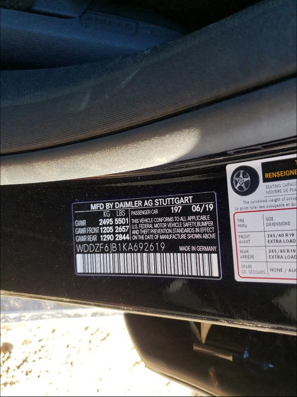 2019 MERCEDES-BENZ E 450 4MAT WDDZF6JB1KA692619