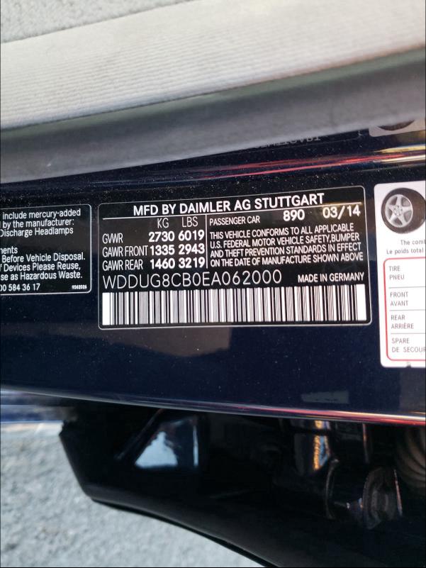 2014 MERCEDES-BENZ S 550 - WDDUG8CB0EA062000