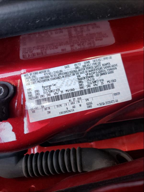 2013 FORD FOCUS TITA 1FADP3J25DL156009