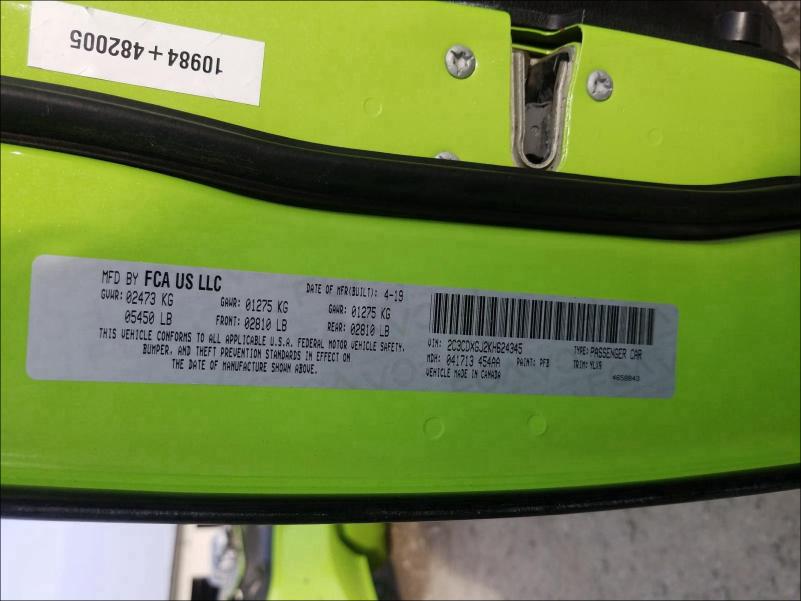 2019 DODGE CHARGER SC 2C3CDXGJ2KH624345