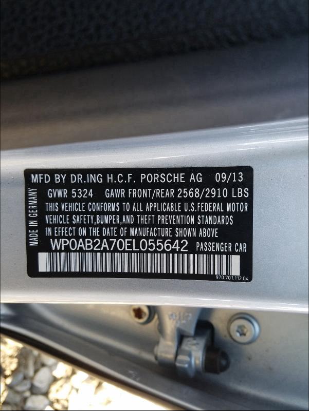 2014 PORSCHE PANAMERA S WP0AB2A70EL055642