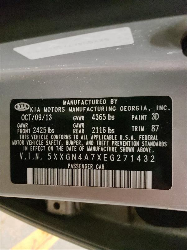 2014 KIA OPTIMA 5XXGN4A7XEG271432