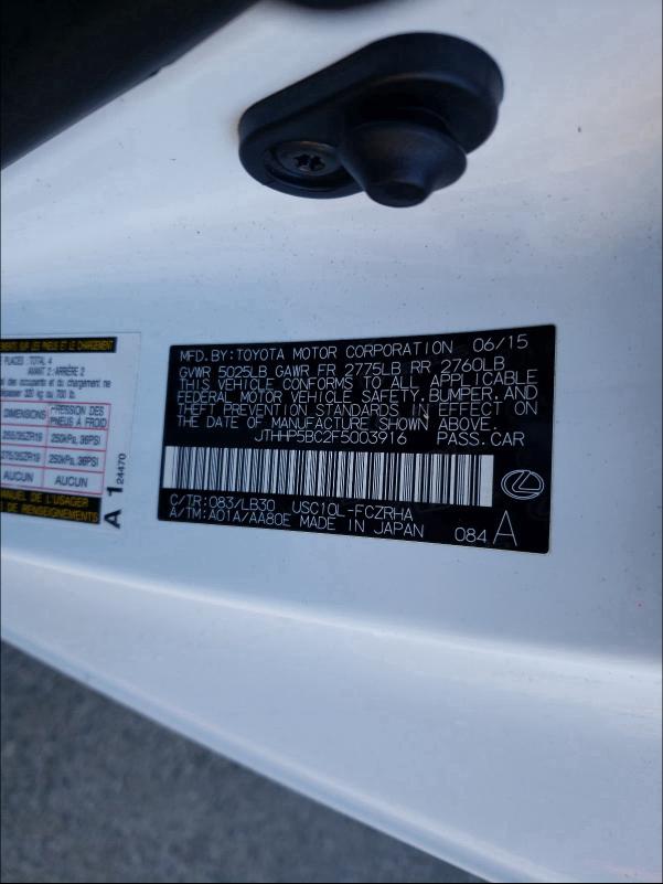 2015 LEXUS RC-F JTHHP5BC2F5003916