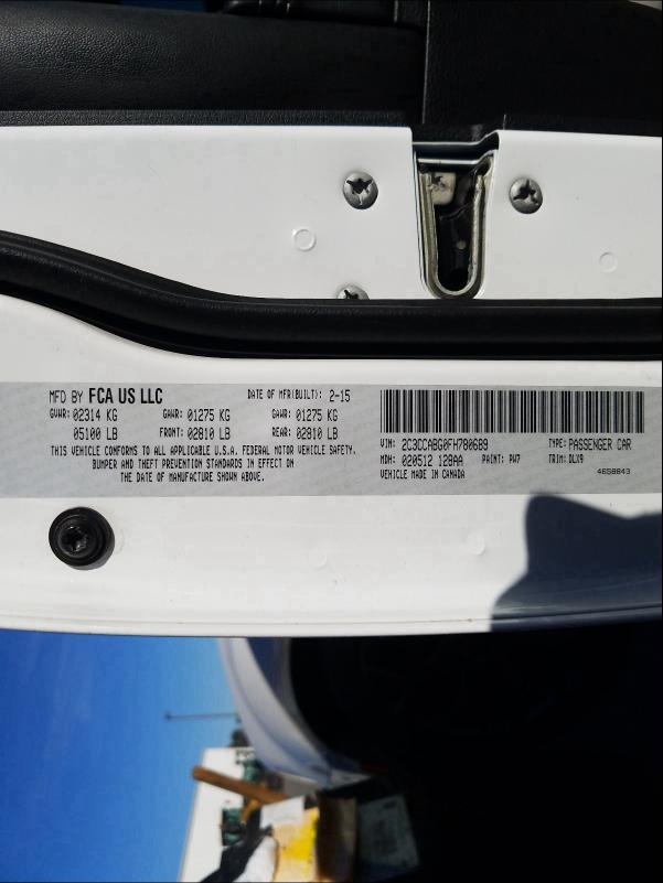 2015 CHRYSLER 300 S 2C3CCABG0FH780689