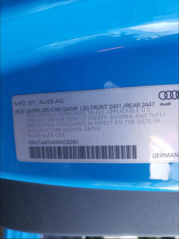 2021 AUDI A5 PREMIUM WAUTAAF54MA008280