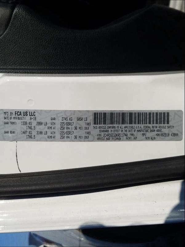 2019 DODGE GRAND CARA 2C4RDGEG3KR511740