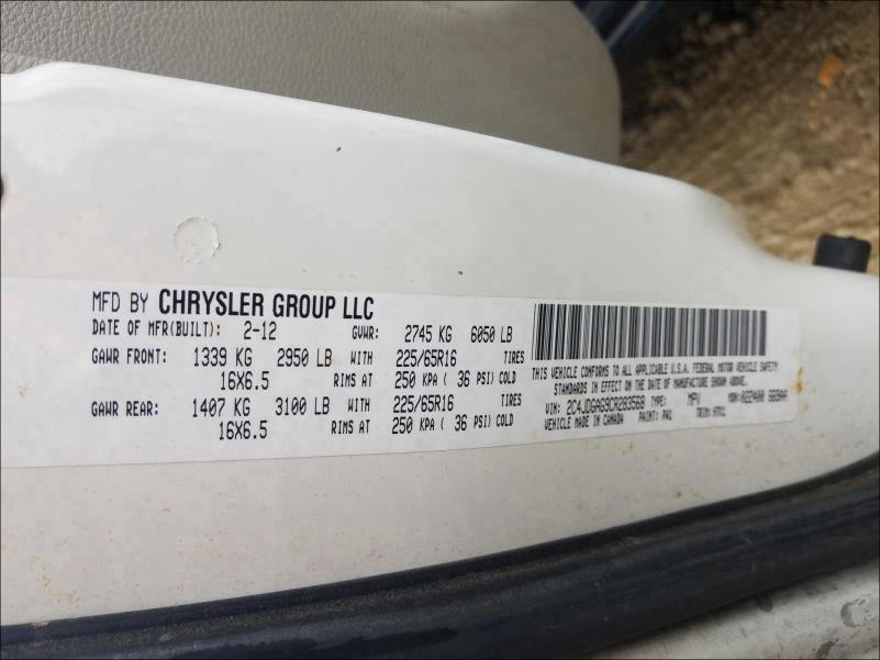 2012 DODGE RAM VAN 2C4JDGAG9CR283568