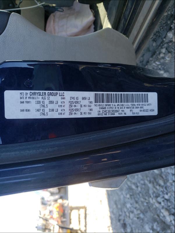 2013 CHRYSLER TWN & CTRY 2C4RC1BG1DR539947