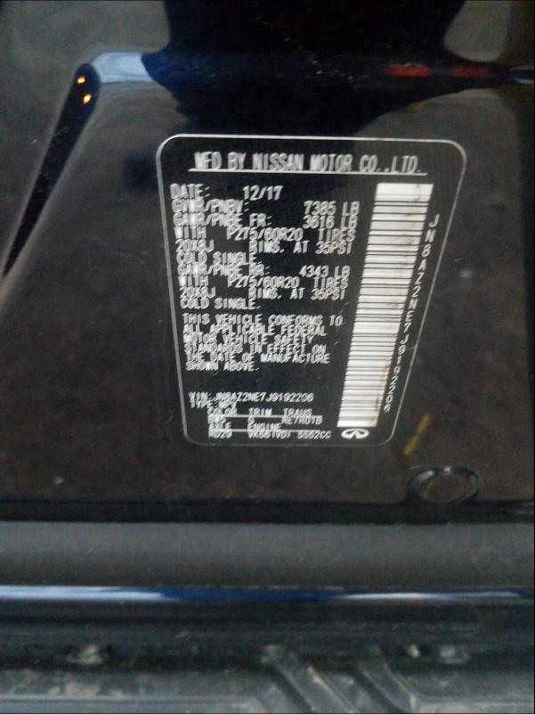 2018 INFINITI QX80 BASE JN8AZ2NE7J9192206