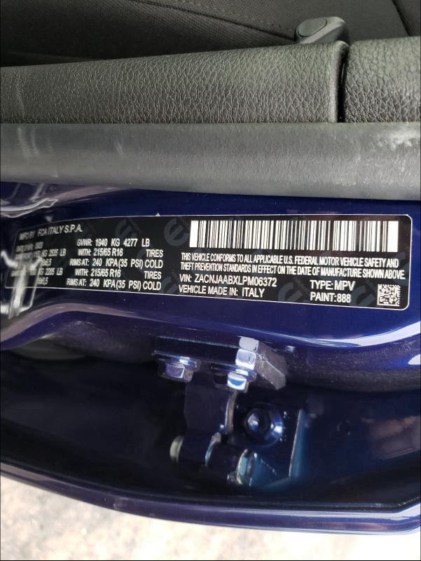 2020 JEEP RENEGADE S ZACNJAABXLPM06372