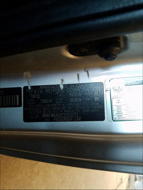 2012 KIA FORTE SX KNAFW6A32C5505272