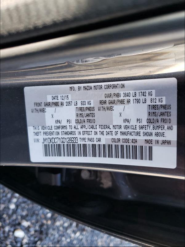 2016 MAZDA CX-3 TOURI JM1DKDC71G0128933