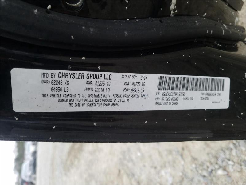 2010 DODGE CHARGER SX 2B3CA3CV7AH197685