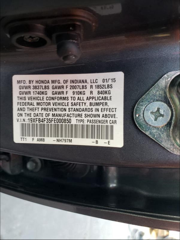 2015 HONDA CIVIC HYBR 19XFB4F35FE000850