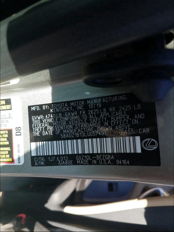 2020 LEXUS ES 350 58ADZ1B13LU057491