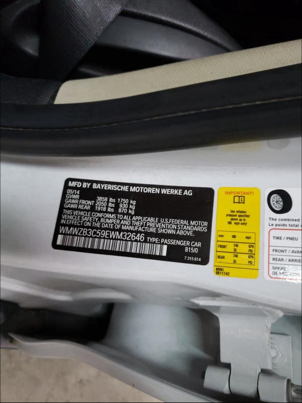 2014 MINI COOPER COU WMWZB3C59EWM32646