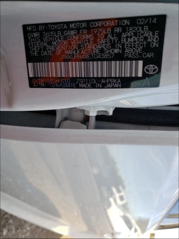 JTKKUPB4XE1043857 2014 Toyota Scion Xd 1.8L