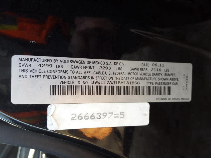 2011 VOLKSWAGEN JETTA TDI 3VWLL7AJ1BM131858