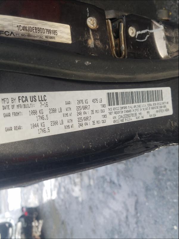 2016 JEEP COMPASS LA 1C4NJDEB9GD799185