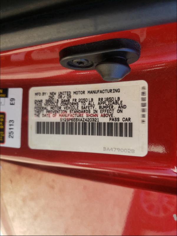 2010 PONTIAC VIBE 5Y2SP6E8XAZ420321