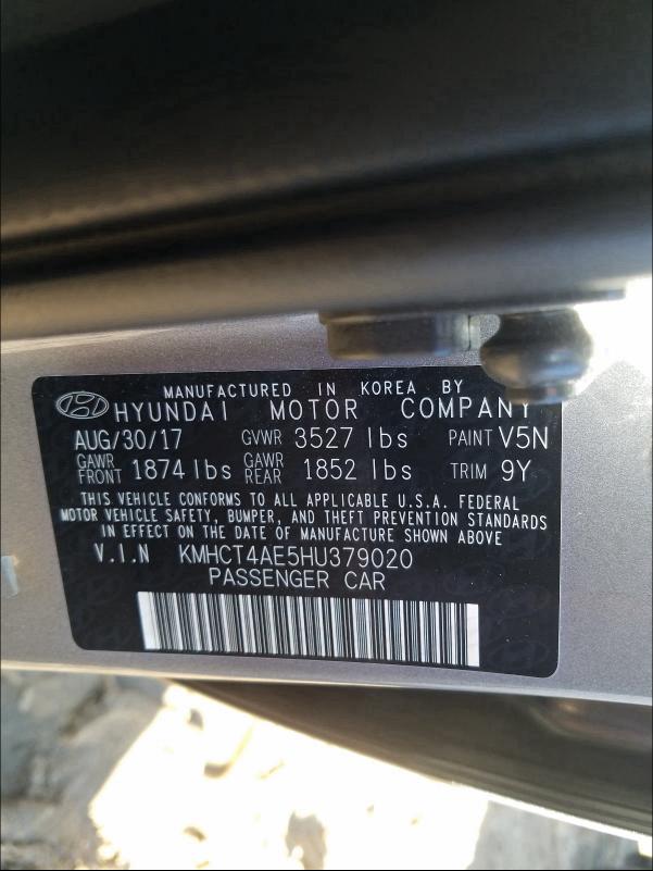 2017 HYUNDAI ACCENT SE KMHCT4AE5HU379020