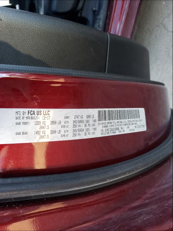 2018 CHRYSLER PACIFICA L 2C4RC1GG9JR186586