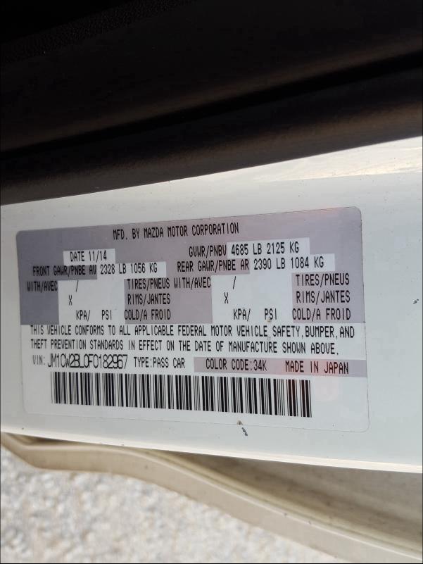 2015 MAZDA 5 SPORT JM1CW2BL0F0182967