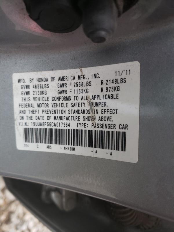 2012 ACURA TL 19UUA8F56CA017384