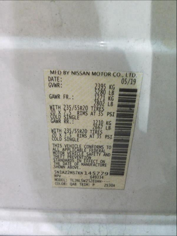 2019 NISSAN MURANO S 5N1AZ2MS7KN145779