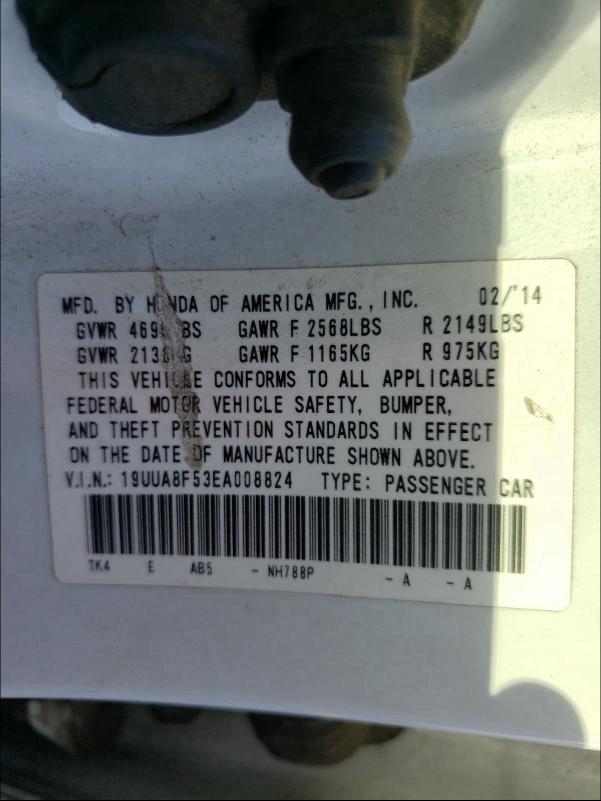 2014 ACURA TL TECH 19UUA8F53EA008824