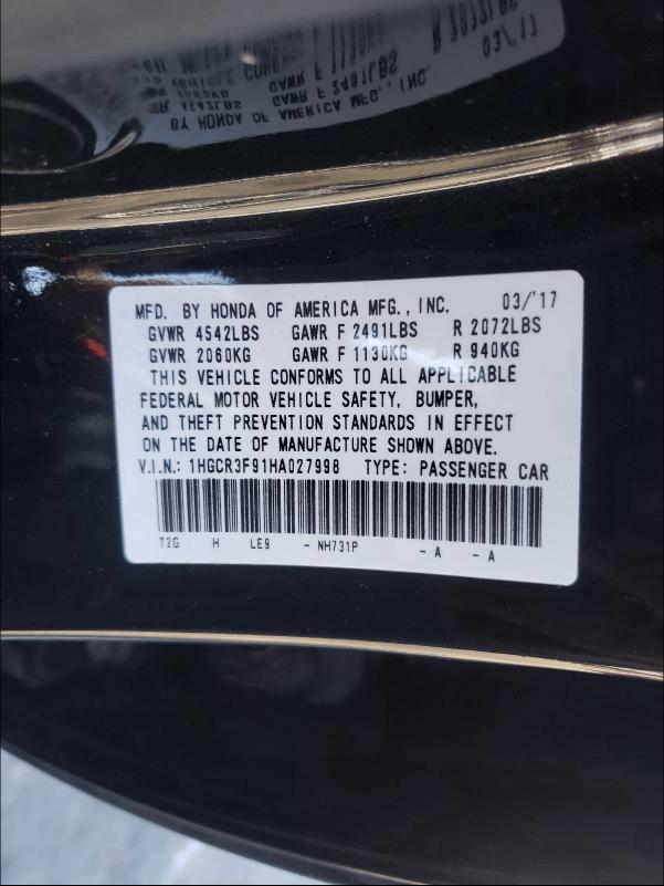 2017 HONDA ACCORD TOU 1HGCR3F91HA027998