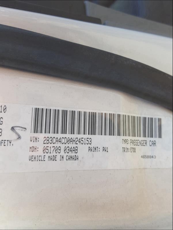 2010 DODGE CHARGER 2B3CA4CD0AH245153