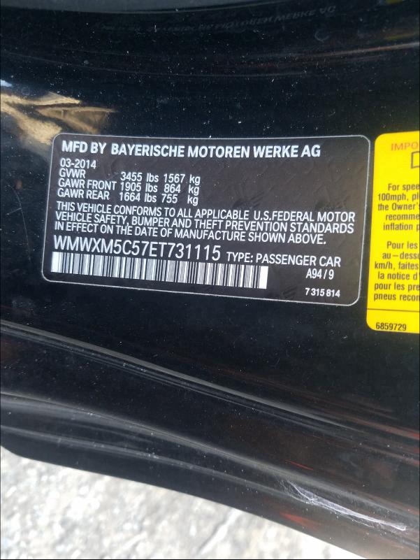 2014 MINI COOPER WMWXM5C57ET731115