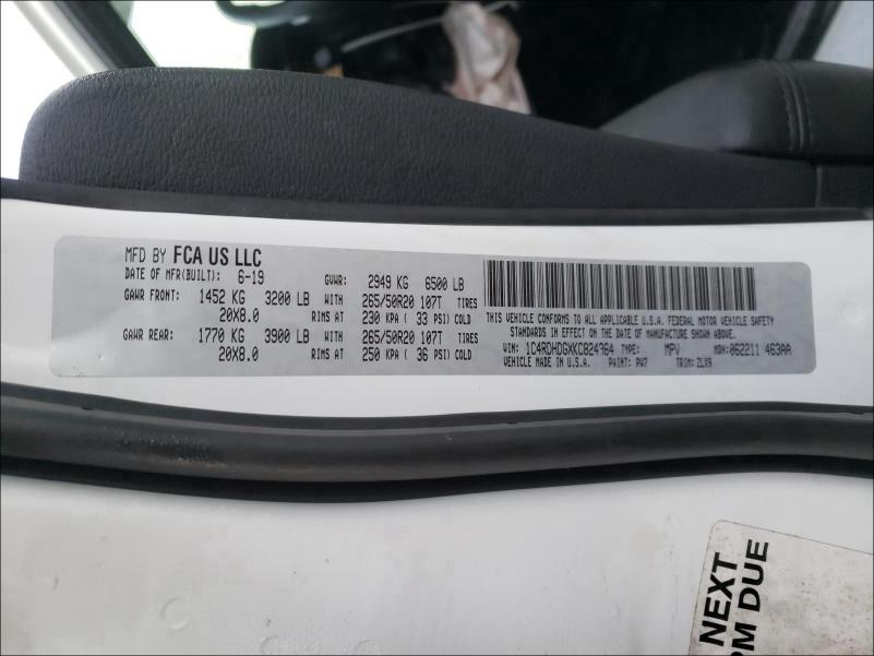 2019 DODGE DURANGO GT 1C4RDHDGXKC824364